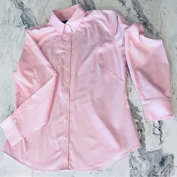 Banana Republic Light Pink Button Down Tailored Oxford Shirt-Size Small-Like New - Picture 3 of 7